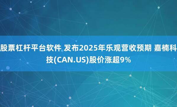 股票杠杆平台软件 发布2025年乐观营收预期 嘉楠科技(CAN.US)股价涨超9%