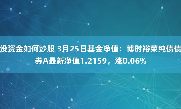 没资金如何炒股 3月25日基金净值：博时裕荣纯债债券A最新净值1.2159，涨0.06%