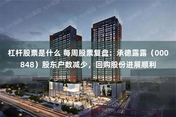杠杆股票是什么 每周股票复盘：承德露露（000848）股东户数减少，回购股份进展顺利