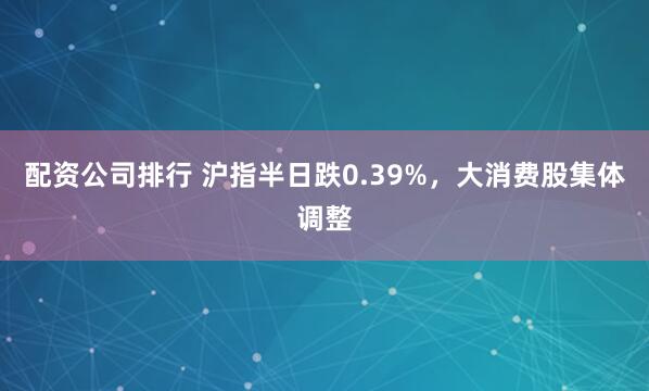 配资公司排行 沪指半日跌0.39%，大消费股集体调整