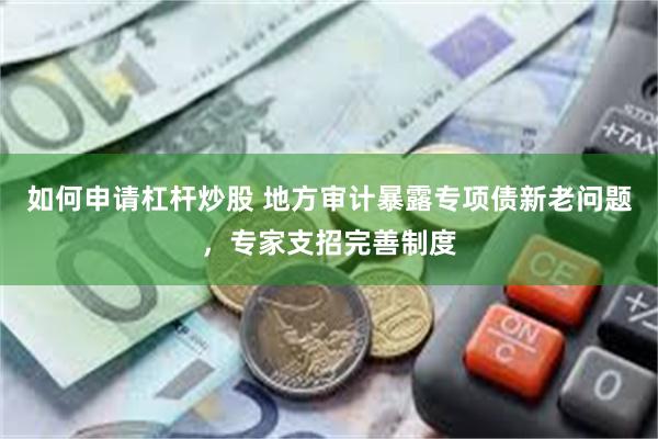如何申请杠杆炒股 地方审计暴露专项债新老问题，专家支招完善制度